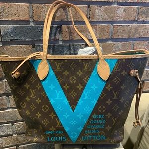 Louis Vuitton Monogram V Neverfull MM Turquoise